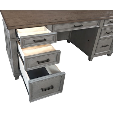 Caraway Executive Desk Aged Slate