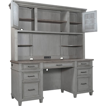 Caraway Credenza Desk Aged Slate