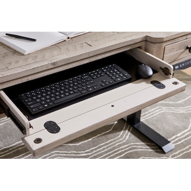 Zane Modern Lift Desk Top Parchment