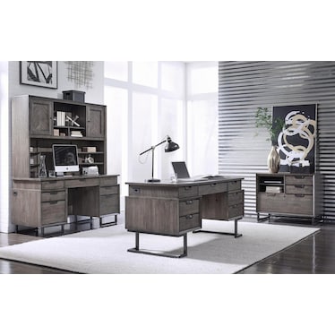 Harper Point Executive Desk Fossil