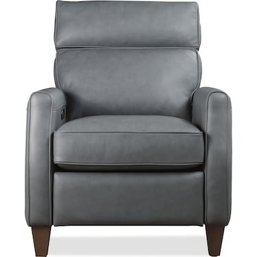 Okana Grey Leather Power Recliner