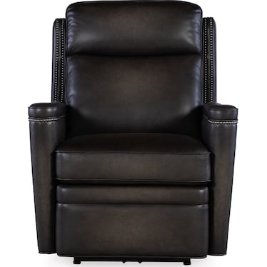 Hamilton Grey Leather Power Recliner
