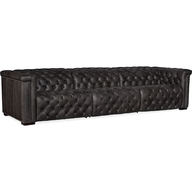 MS Grey Leather Power Recliner Sofa