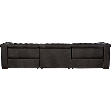 MS Grey Leather Power Recliner Sofa