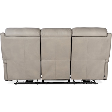 MS Grey Leather Power Reclining Sofa