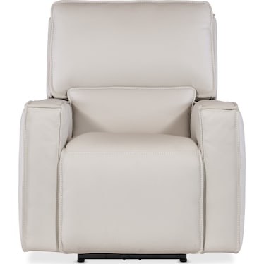 MS Grey Leather Power Recliner