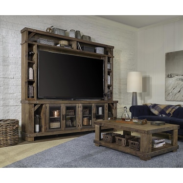 aspenhome Sawyer Poplar Hutch Grey