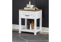 harvest oak tops natural white base aged black accents    