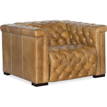 MS Light Brown Leather Recliner