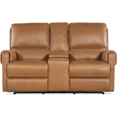 SS Power Reclining Leather Loveseat