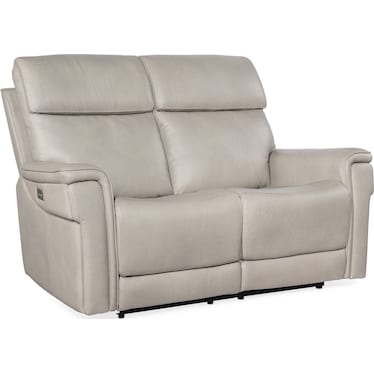 MS Light Gray Power Reclining Loveseat