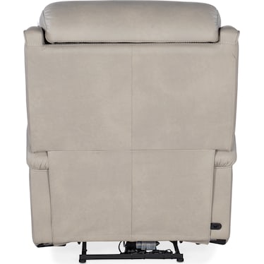 MS Light Gray Leather Power Recliner