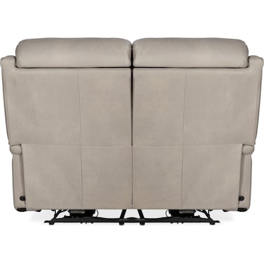 MS Light Gray Leather Loveseat