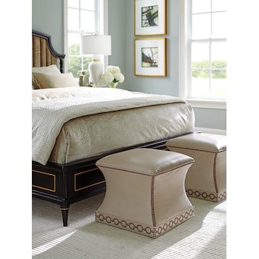 Lexington Carlyle Luxe Leather Ottoman