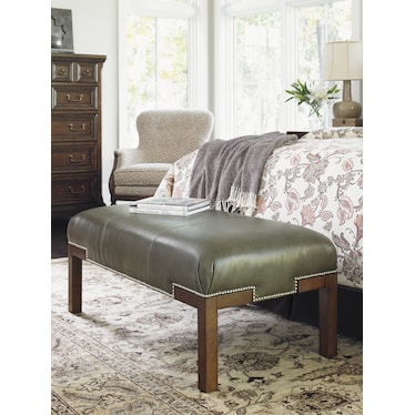 Lexington Leather Cocktail Ottoman
