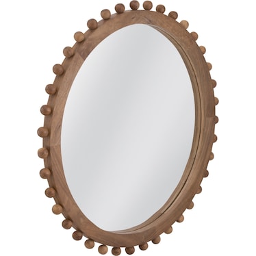 Round Renn Wall Mirror Brown