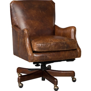EC Traditional Brown Leather Chair