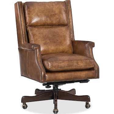EC Traditional Leather Swivel Chair