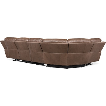 SS Casual Medium Brown Leather Sectional