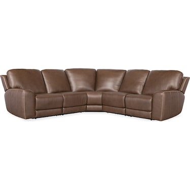 SS Leather Power Recline Sectional