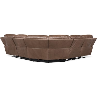 SS Leather Power Recline Sectional