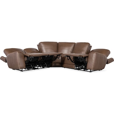 SS Leather Power Recline Sectional