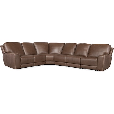 SS Leather Power Recline Sectional