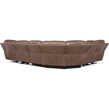 SS Leather Power Recline Sectional