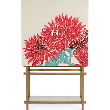 Melange Transitional Wood Bar Cabinet