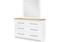 pure white and natural oak    