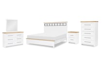 pure white and natural oak    