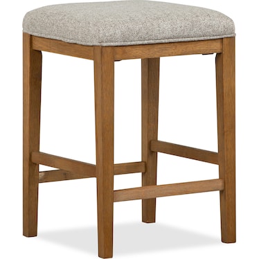 Lindon Grey Upholstered Stool
