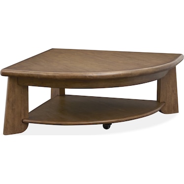 Tanner Pie Shaped Lift Top Cocktail Table With Casters