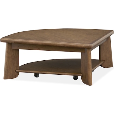 Tanner Pie Shaped Lift Top Cocktail Table With Casters