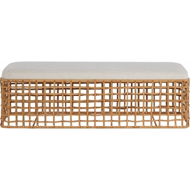 Getaway Natural Rattan Crypton Bench