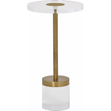 Deco Acrylic Gold Metal End Table