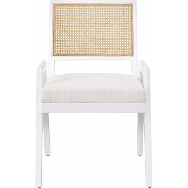 Modern Glacier Cane Arm Chair