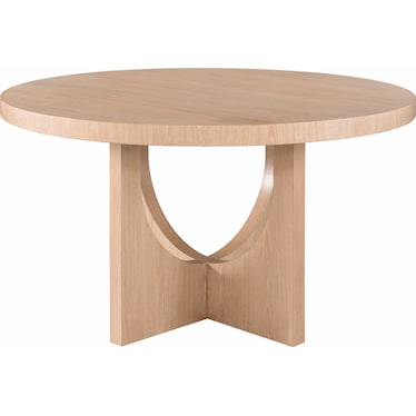 Modern White Oak Round Dining Table