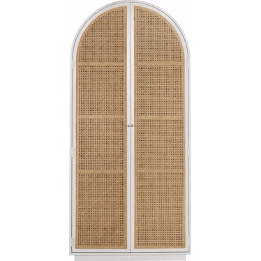 Modern Glacier Woven Cane Cabinet