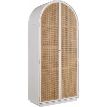 Modern Glacier Woven Cane Cabinet