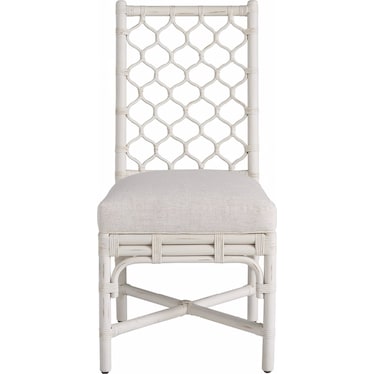 Weekender White Rattan Side Chair