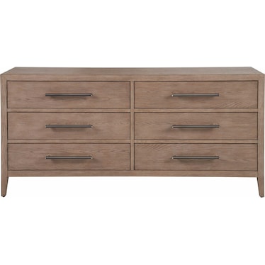 Modern Gray Oak Drawer Dresser