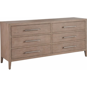 Modern Gray Oak Drawer Dresser