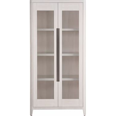 Modern White Oak Display Cabinet