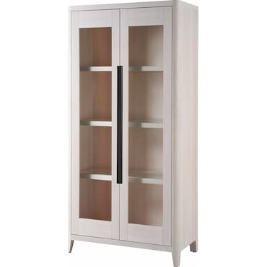 Modern White Oak Display Cabinet