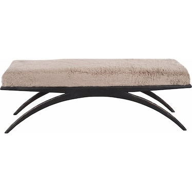 Modern Bench Fabric Bronze Base