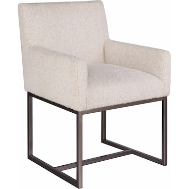 Alvin Dining Arm Chair with Metal Base