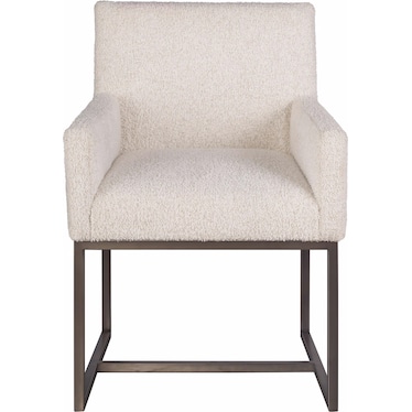 Alvin Dining Arm Chair with Metal Base