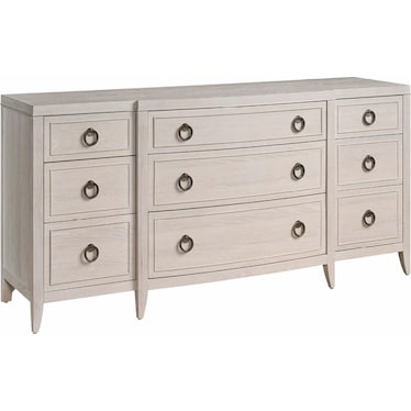 Avaline 9-Drawer White Oak Dresser