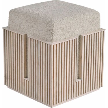 Avaline White Oak Upholstered Stool